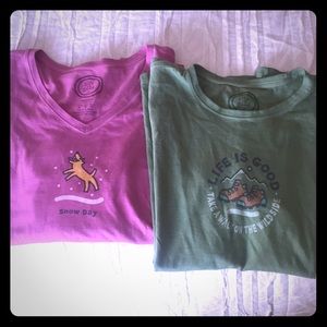 Lot of two women's Life is Good shirts